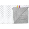 Deka dvojvrstvová sivá minky / biela bavlna - Hviezdy sivé, 75x100cm