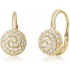 Zlaté dámske náušnice DF 3528, brilianty, žlté zlato