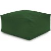 Plyšová taburetka kocka tmavozelená
