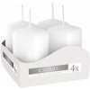 AURA Vonné adventné sviečky Biele 4x55g