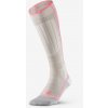WEDZE Vlnené ponožky na lyžovanie a snowboard 900 Wool béžovo-ružovo-fluorescenčné 38-40