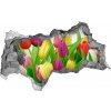 Samolepiaca nálepka na stenu Farebné tulipány 95x73 cm