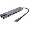 PremiumCord USB-C na HDMI + USB3.0 + USB2.0 + PD + SD/TF + RJ45 adaptér (ku31dock16)