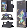 Peňaženkové kožené puzdro DRAWING na Xiaomi Redmi Note 10 Pro - Big Butterfly