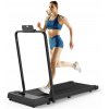 Bigzzia Skladací bežecký pás 2 v 1 - do 120 kg - rýchlosť chôdze 1-8 km/h - bezkefový motor 2,5 kps - s opierkou na ruky a LED displejom - čierny
