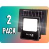 V-TAC LED solárny reflektor 6,7W so solárnym panelom 12W, 1200LM, 10000mAh, 100°/2-PACK! Farba svetla: Studená biela