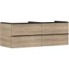 Hansgrohe Xelu Q Umývadlová skrinka, 50x136x55 cm, 4 zásuvky, prírodný dub/matná čierna 54088670-HG
