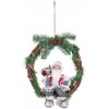 MagicHome Vianoce Dekorácia MagicHome Vianoce, Santa sediaci vo venci, 30 cm