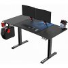 ULTRADESK Herný stôl LEVEL V2 BLUE, 140x68cm, 72-117cm, elektricky nastaviteľná výška, s XXL podložkou pod myš, držiak slúchadiel