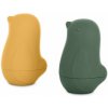 PETITE&MARS Hračky silikónové do vody Love birds Ochre Green 6m+