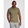 Ombre Men's polo t-shirt with decorative buttons šedá | kaki XXL Ombre 5907064517312