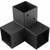DOMAX GPY spojka štvorcového nosníka Práškové lakovanie načierno (C) GPY 70 - 72 x 165 x 162 x 1.5 mm (4 ks)