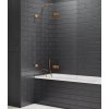New Trendy Avexa Copper Brushed vaňová zástena 100 cm dvojdielny medená brúsené/číre sklo EXK-3808