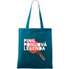 Ping Pongová legenda - Taška bavlnená - 42 x 38 cm ( Petrolejová )