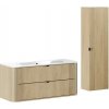 Comad Koupelnová sestava Ovalia Pure se zápustným umyvadlem a skříňkami 120 cm dub cremona