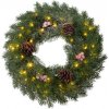 Veniec MagicHome Vianoce, prírodný, zasnežený, 48x LED, IP20, 2xAA, 40 cm