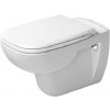 Duravit D-Code - Závesné WC, Rimless, doska SoftClose, biela 45700900A1