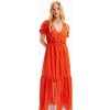 Dámské šaty DESIGUAL 24SWVW05 7019 VEST_OTTAWA 7019 ORANGE velikost L