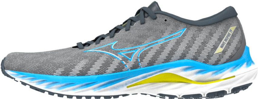 Mizuno Wave Inspire 19 gray blue bolt 2 neon pánské