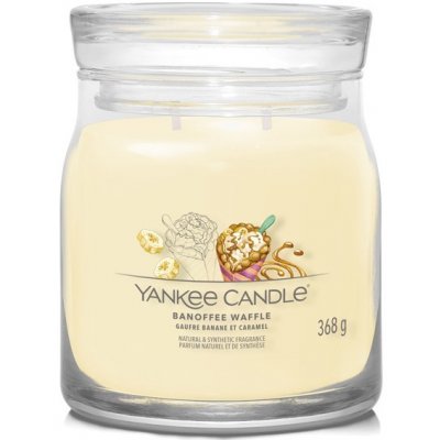 Yankee Candle Aromatická sviečka Signature sklo stredná Banoffee Waffle 368 g