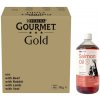 Purina Gourmet Gold Mus mix 96x85g (hovädzie, králičie, jahňacie, teľacie) & LAB V Lososový olej pre psov a mačky 1000ml