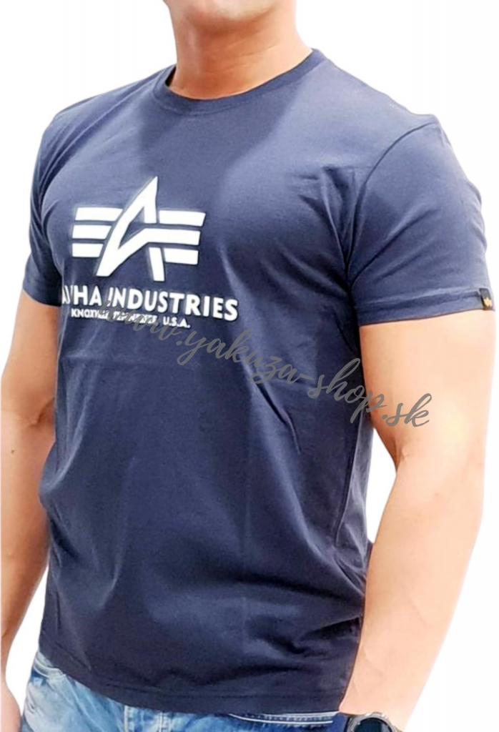Alpha Industries Basic T-Shirt navy tričko pánske modré