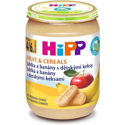 Hipp BIO jablká a banány s detskými keksami detský príkrm 190 g