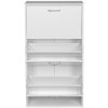Miadomodo Výklopný botník biely - 59 x 105 x 22 cm