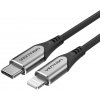 Vention TACHF Lightning MFi, to USB-C, Braided, (C94), 1m, šedý