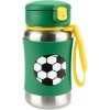 SKIP HOP Spark Style Fľaša so slamkou na vodu nerez Futbal 12m+