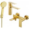 MEXEN/S - Zero SET umývadlová + vaňová batéria s príslušenstvom R40, zlatá 71103R40-50