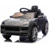 Elektrické autíčko Porsche Cayenne 12V s pohonom zadných kolies a licenciou (Jednomiestne), modré, Lítiová batéria, široké sedadlo, Odpružené nápravy, 2,4 GHz Diaľkový ovládač, MP3 prehrávač so vstupo