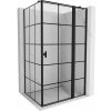 Mexen, Mexen Mist T pravý výklopný sprchový kút 95 x 70 cm, čierna mriežka - 8A4T-095-070-70-77-P