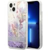 Púzdro Guess iPhone 14 Plus Flower Liquid Glitter fialové