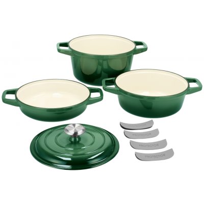 Silvercrest Súprava liatinových hrncov Premium zelená 100409641