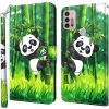 Peňaženkové 3D puzdro na Moto G10/G20/G30 - Panda a Bambus