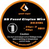 GeekVape drôt SS Fused Clapton Wire 24ga*2+32ga SS316L dĺžka drôtu: 3m, AGW: 24ga*2+32ga