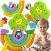 Viga Toys VIGA Drevené dúhové puzzle Montessori kreatívne bloky