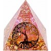 Nefertitis Orgonit pyramída Strom života s ružovým krištáľom NF43190 - 5 x 5 x 5,6 cm