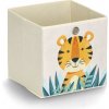 Zeller Detský úložný box textilný, béžový, motív tiger 28 × 28 × 28 cm