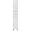 Vysoká šatníková skriňa Bianca Plus 30 s 2 dverami a 2 zásuvkami, biela s vysokým leskom, pravá