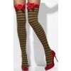 Pančuchy pruhované zeleno-červené s mašličkou