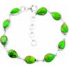 Nefertitis Tyrkys zelený náramok striebro Ag 925 51868 NF56896 - 19 - 21,5 cm, 10,3 g