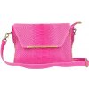 Kožená kabelka potlač pytón 528 fuchsia Made in Italy Fuchsia