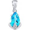 SILVEGO Strieborný prívesok Clarissa so Swiss Blue Topaz a Brilliance Zirconia JJJ1267PTS