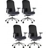 4PACK Ergonomická kancelárska stolička VENUS čierno-sivá (4 ks)