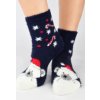 Dámske vianočné ponožky SB090 - 36-41 / tmavomodrá
