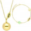 Bola Roľnička s náramkom Nature stone beads and mum/baby charm in gold 5407005389546