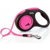 Flexi NEON vodítko S do 15kg, 5m popruh - ružové