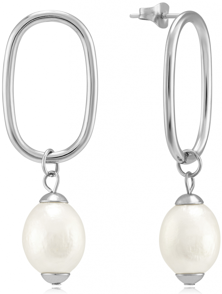 Troli oceľové náušnice s perlami VAAJDE201461S
